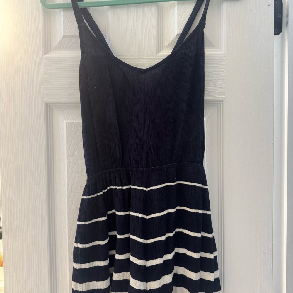 Navy and White Striped Dress